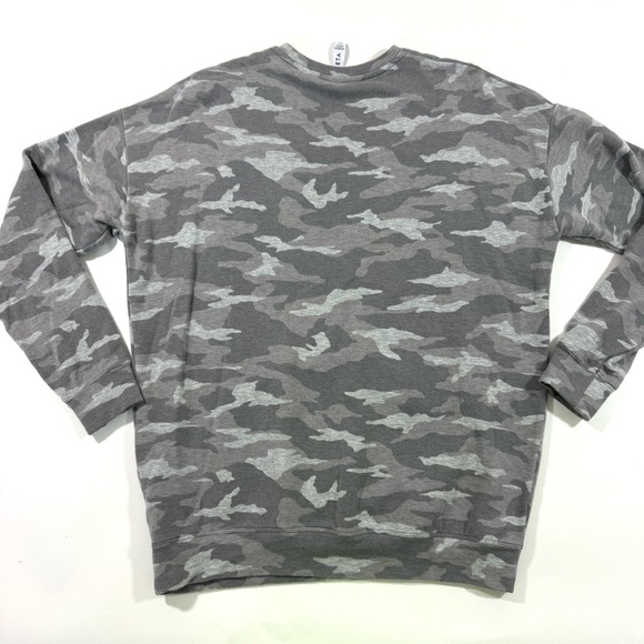 Athleta Studio To Street Pullover Sweatshirt Grey Camo Lux - Picture 3 of 7